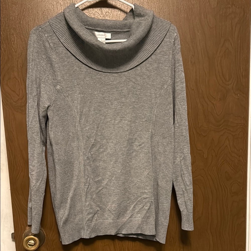 CJ Banks Gray Cowl Neck Sweater size X